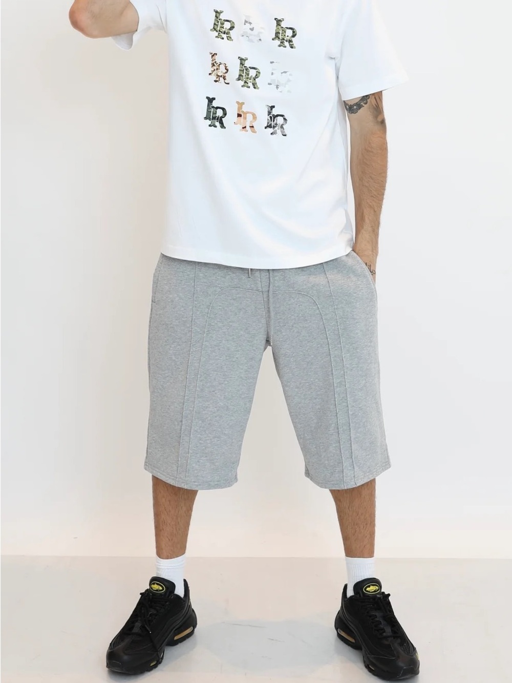 Lunara  Gray Knit Drawstring Shorts